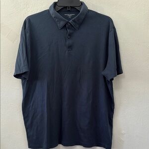 Charles Tyrwhitt Short Sleeve Navy Blue Polo Shirt  100% Cotton Size Large